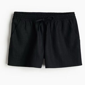 H&M Black Linen Blend Shorts